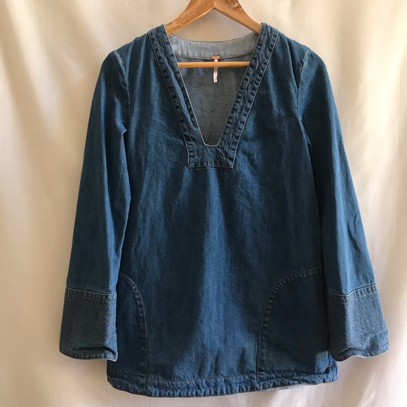 Free People Dreaming of denim tunic dress - Picture 2 of 6